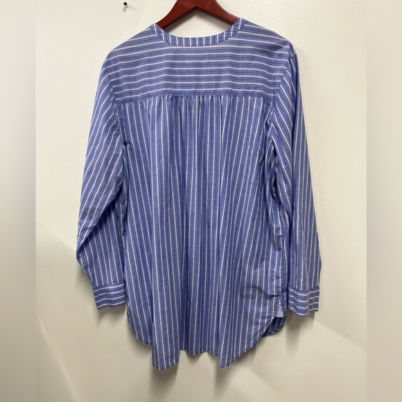 Old Navy Blue & White Striped Poplin Popover Tunic Shirt  Plus size Women XXL - Picture 2 of 12